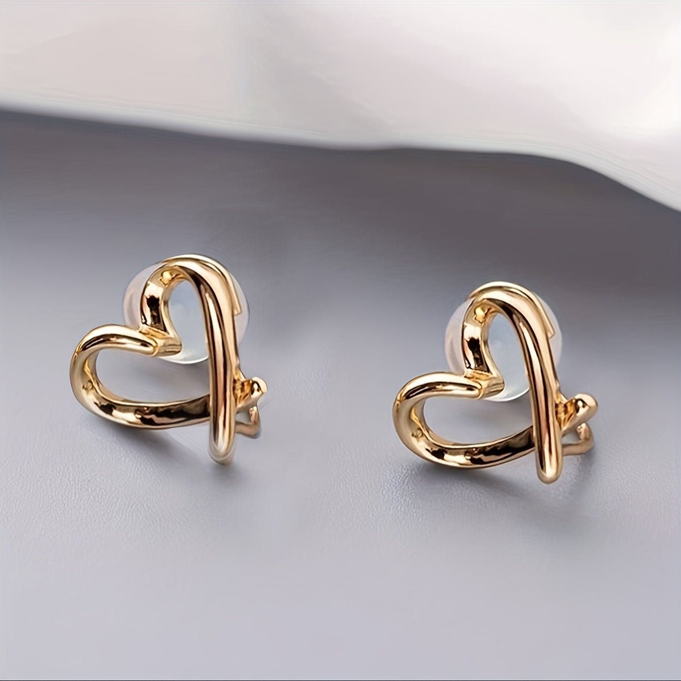Golden Versatile Love Ear Clip Earrings For Women Girls