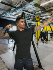 3 Pcs Men's Short Sleeve Quick Drying Compression T-Shirt for Fitness