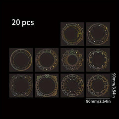 20pcs Midsummer Stars Cardboard Decorative Cards - Bronzing Silver