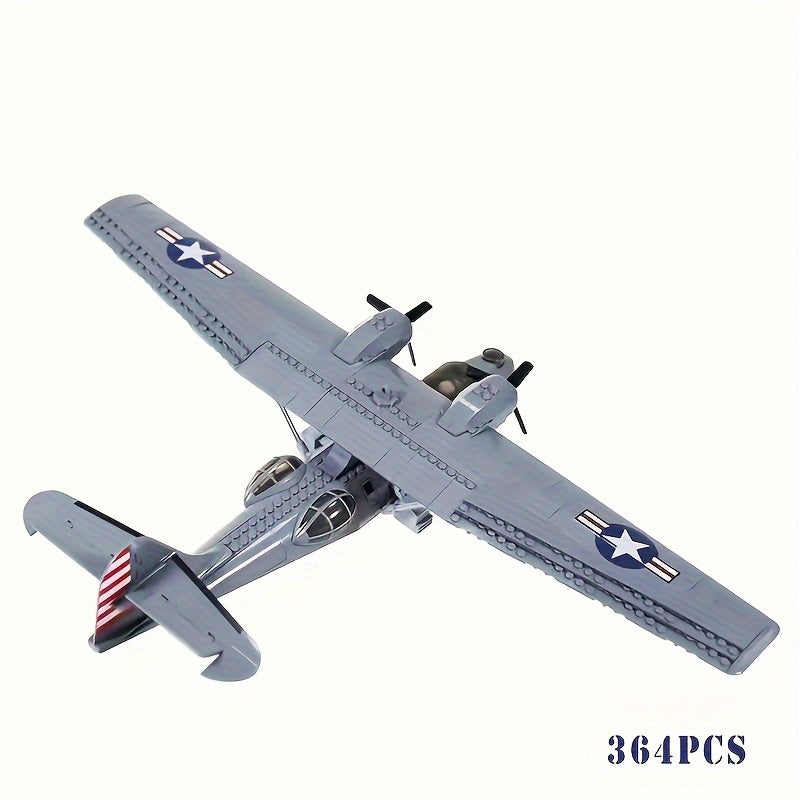 364pcs PBY Seaplane Building Block Model Puzzle Stacking