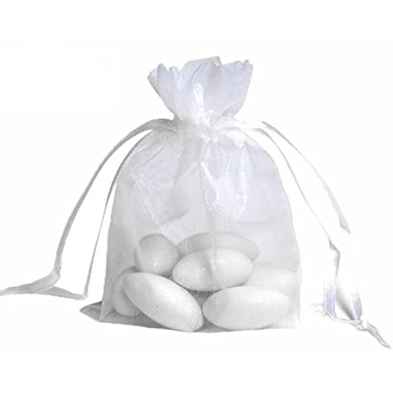 100pcs 10x13cm Jewelry Drawstring Organza Bags Wedding Pouches
