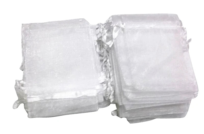 100pcs 10x13cm Jewelry Drawstring Organza Bags Wedding Pouches