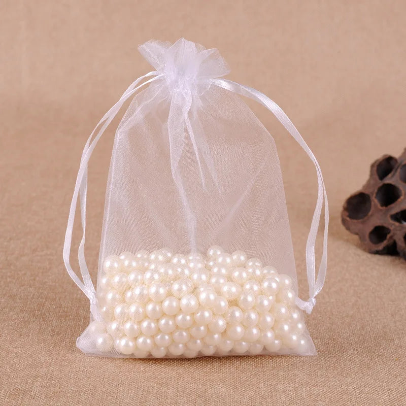 100pcs 11x16cm Organza Bags Wedding Candy Party Bag