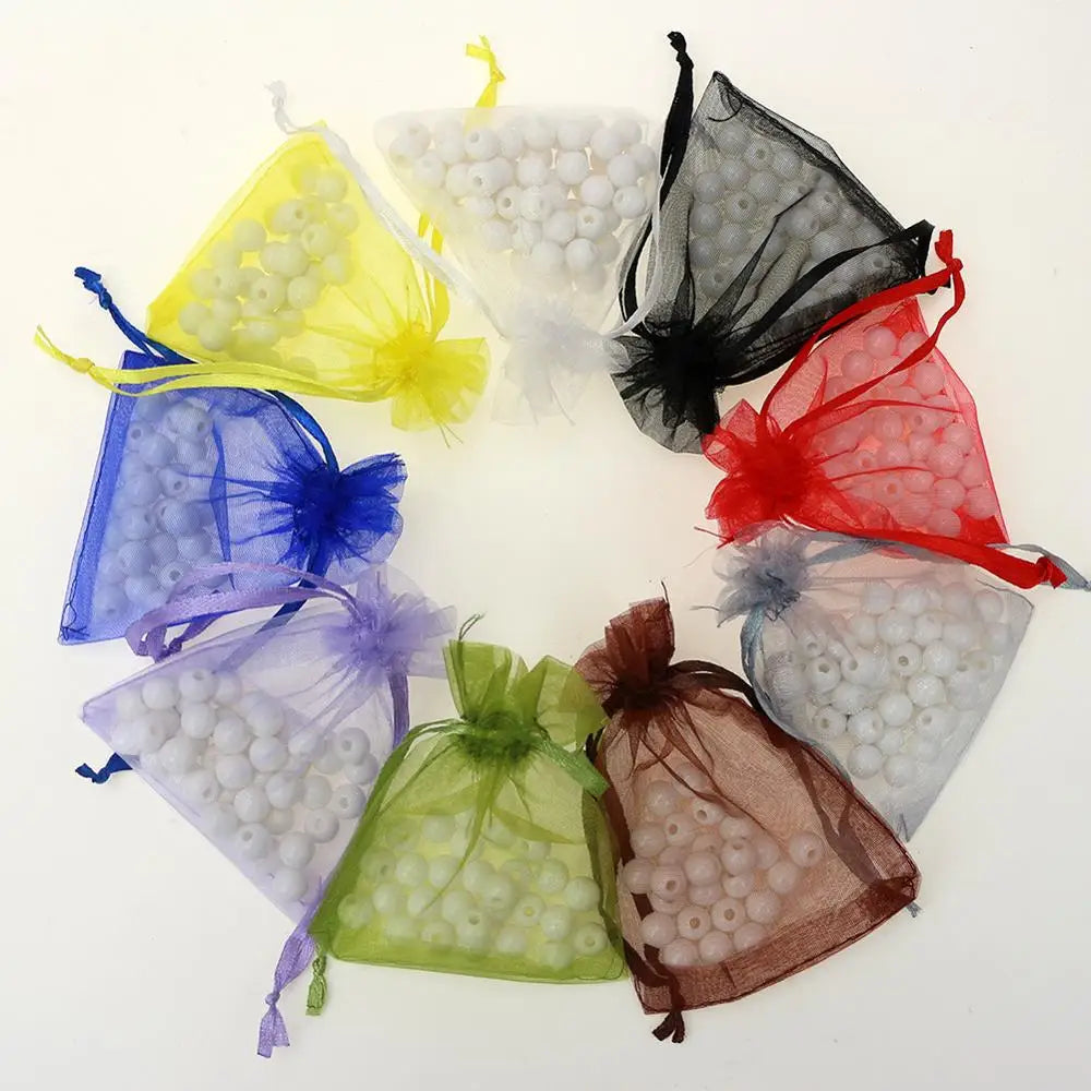 100pcs Organza Bags 9x12cm Jewelry Candy Packaging Bags