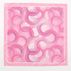 Pink Circles Print Bandana Casual Square Scarf Women Head Wrap Hair Accessories