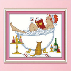 DIY Showering Beauty Cross Stitch Kit 14CT Needlework