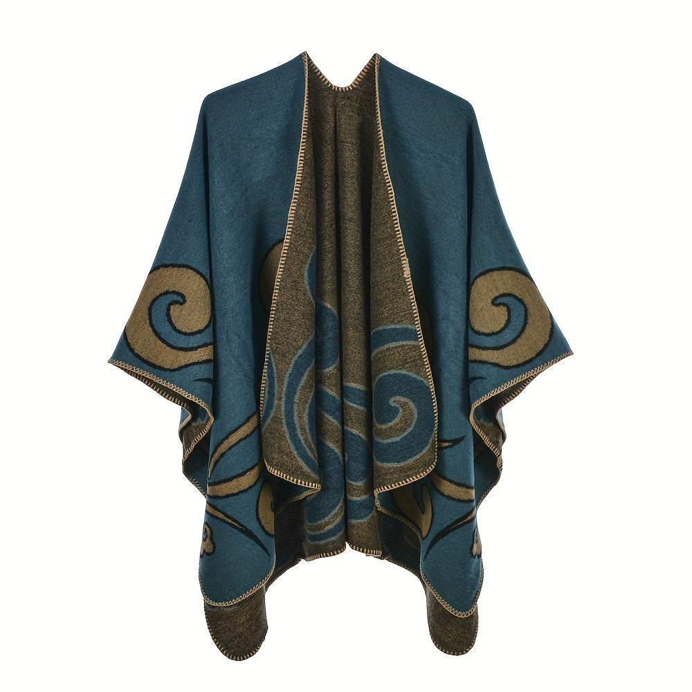 Boho Print Cashmere Shawl Warm Cape Scarf Blanket