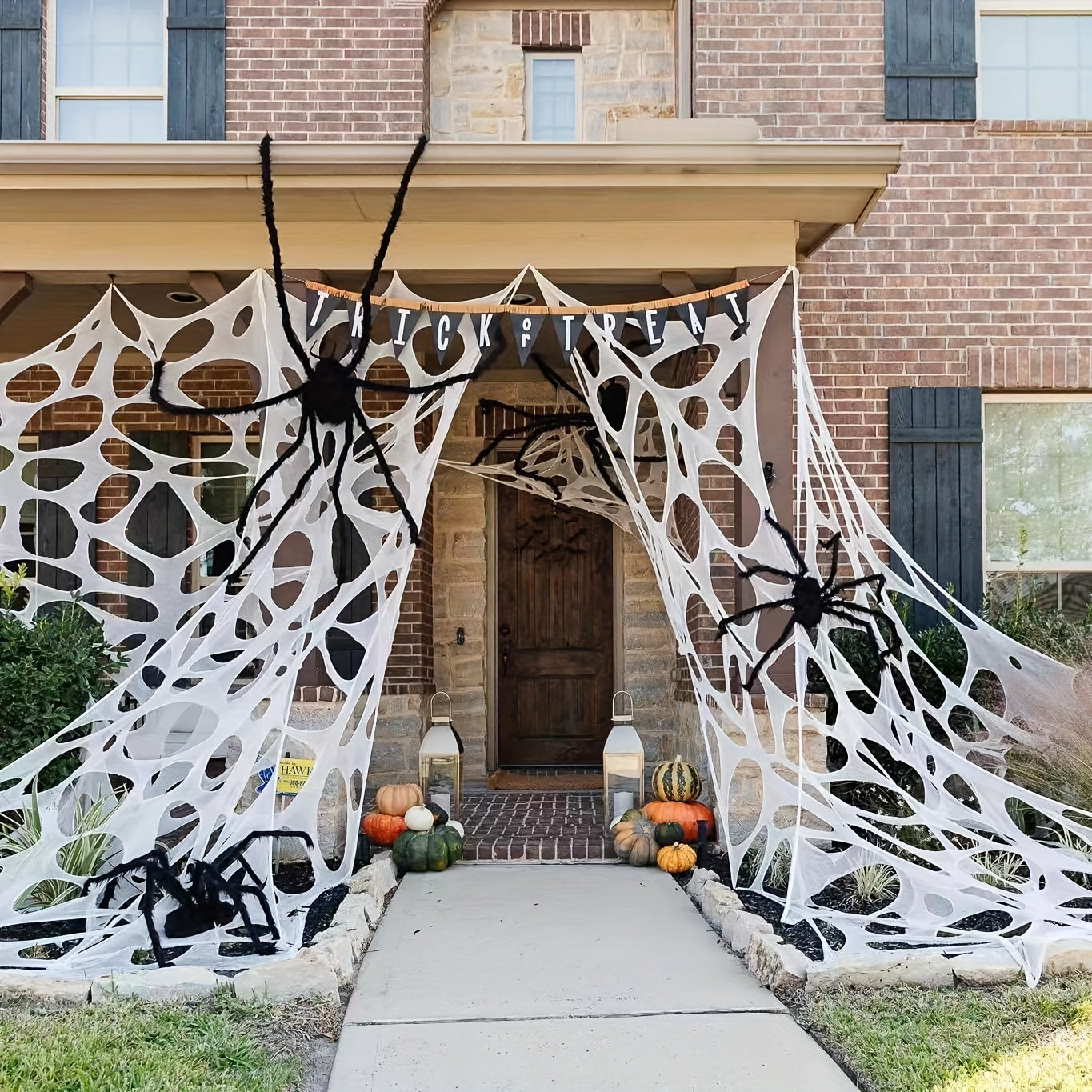 Giant Spider Web Halloween Decorations 350sqft Stretchy Webbing Indoor Outdoor
