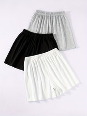 Casual Solid Ribbed Shorts Women's Clothing