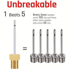 6pcs Brass Ball Pump Needles Heavy Duty Air Pump Needles for Balls