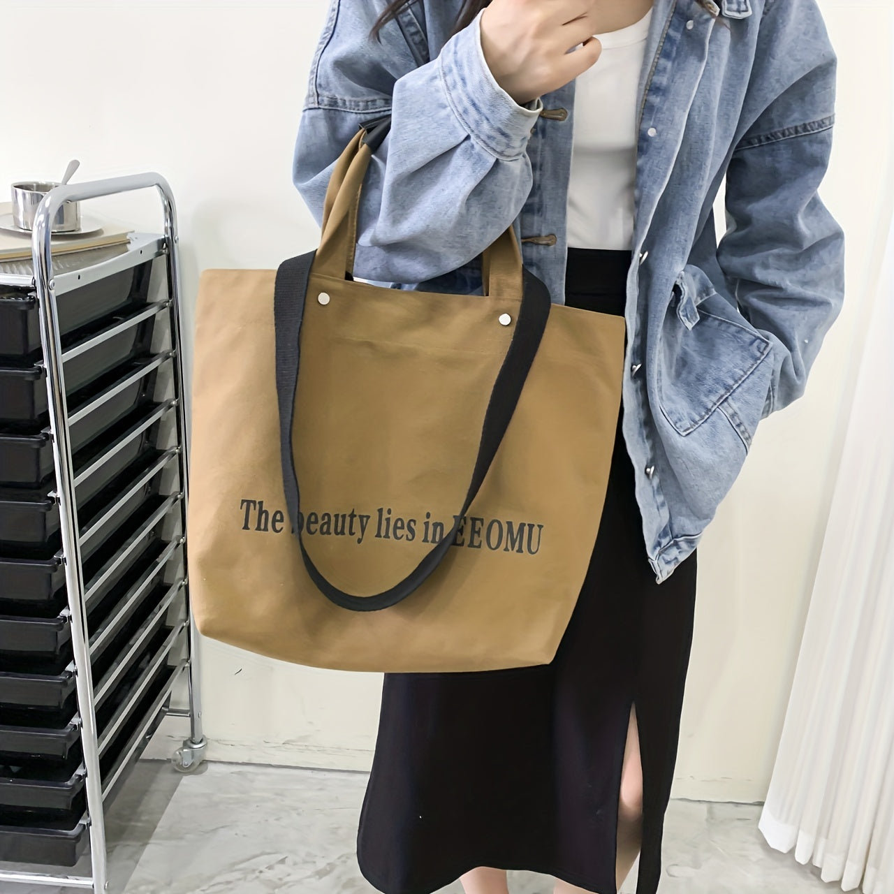 Vintage Graphic Tote Bag Retro Satchel Canvas Shoulder Purse