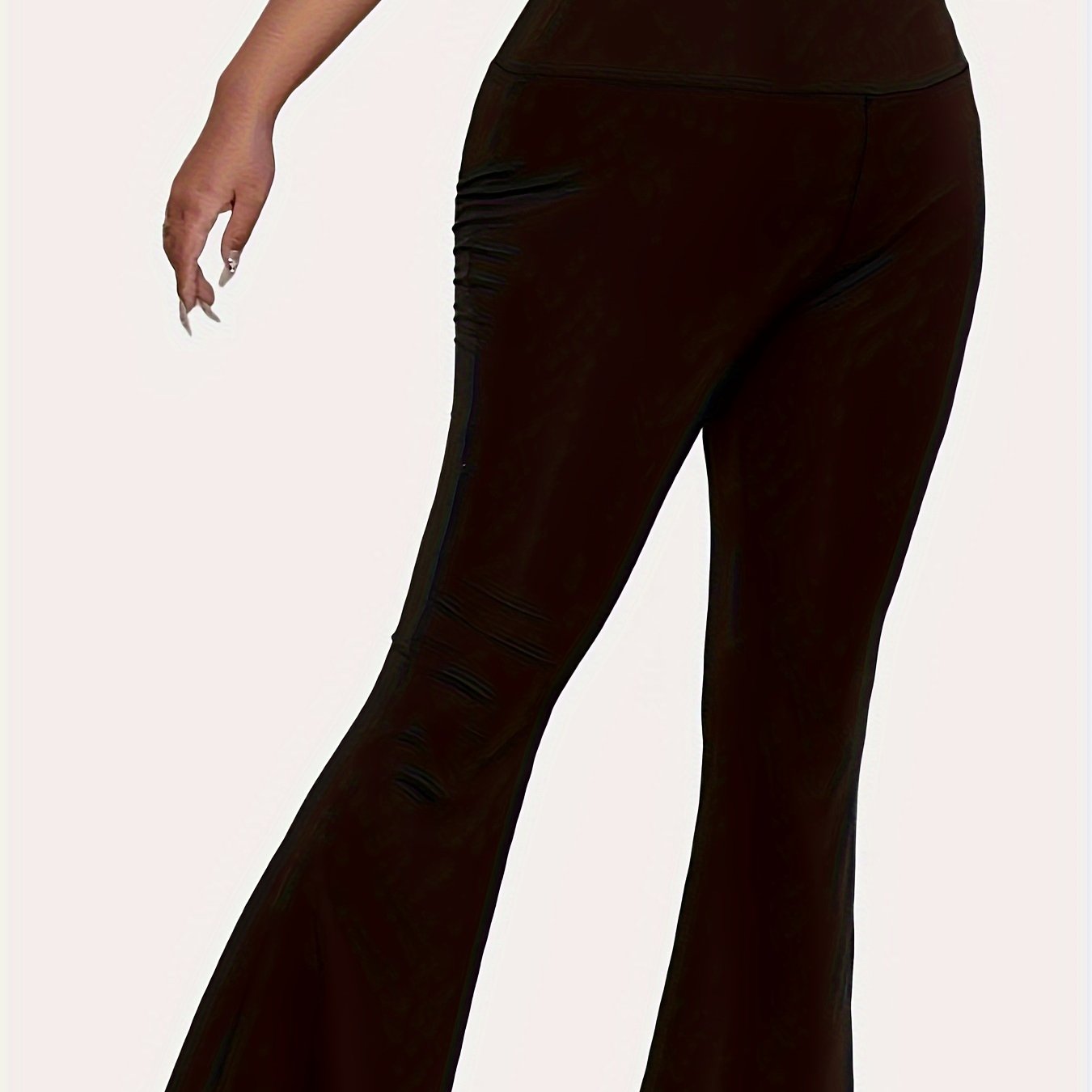  Tummy Control Wide Waistband Flared Leg Trousers