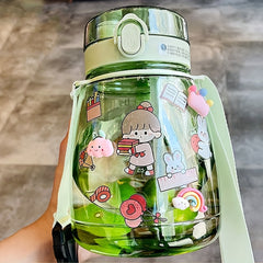 1300ML Double Drinking Straw Cup