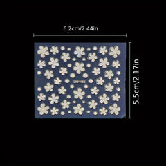 30pcs 3D Fantasy Nail Art Stickers: Glittery Patterns Stars Hearts Snowflakes