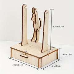 Wooden Monkey Flip Single Pole DIY Assembly Toy Kit
