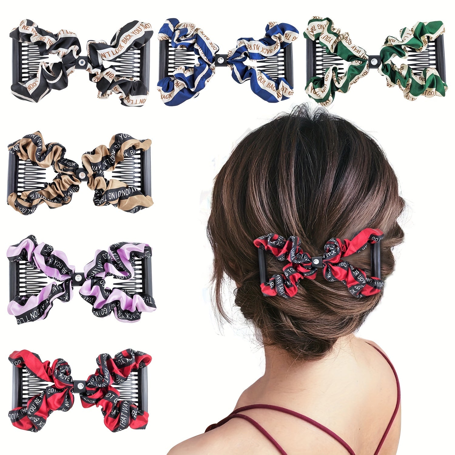 Elastic Silk Satin Magic Hair Combs Easy Combs Clips For Women