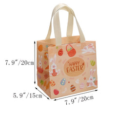 6PCS Easter Gift Bags Reusable Tote Bags Grocery Shopping Bunny Egg Totes