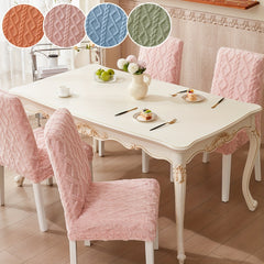 2pcs Elastic Chair Slipcover Removable Washable Solid Cover for Dining Rooms Kit
