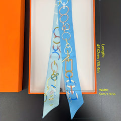 Chain Pattern Neckerchief Casual Skinny Scarf Headband Sash Belt