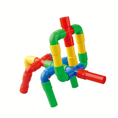 Colorful Water Pipe Building Blocks Kids DIY Tunnel Block Model Toy