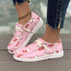 Women's Cartoon Heart & Icecream Skateboard Shoes