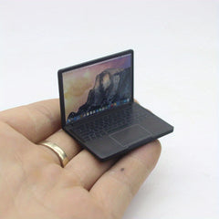 1:12 Scale Foldable Laptop Model Realistic Toy for Dollhouse Decor