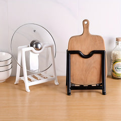 Desktop Pot Cover Frame Storage Stand for Kitchen Utensils