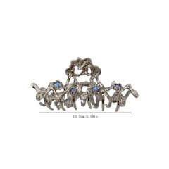 Vintage Rhinestone Hair Claw Clip Silver Hair Claws