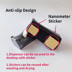 Desktop Tape Dispenser Non Skid Base & Weighted w/ 1 Roll Tape