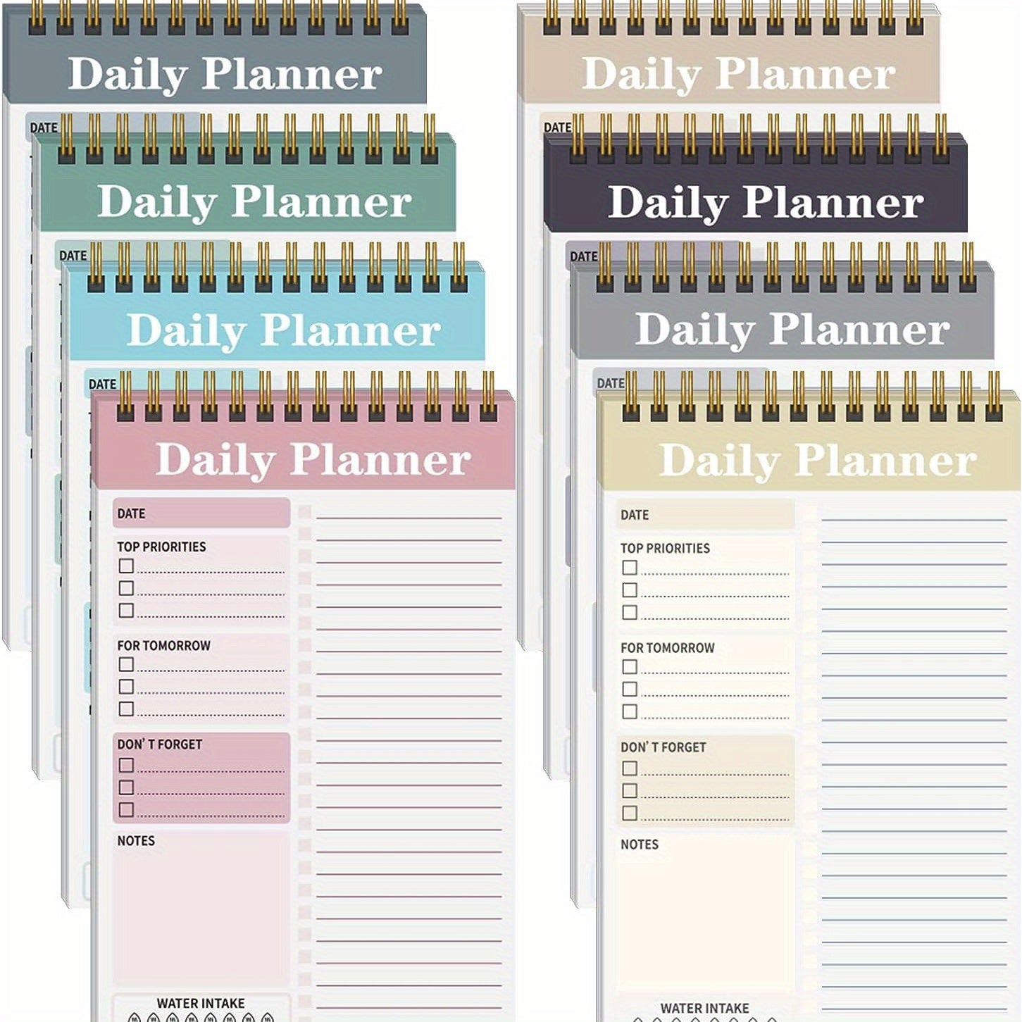 8pcs Spiral Daily Planner Notepad 13 X 19 To Do List Notebook