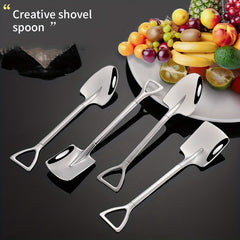 4pcs Stainless Steel Coffee Shovel Spoon Espresso Sugar Ice Cream Dessert Scoop