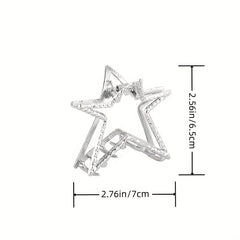Rhinestone Pentagram Hair Clip Ponytail Metal Hair Claw
