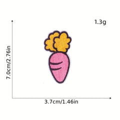 12pcs Pink Set Iron On Patches Sew On Embroidered Applique Repair Patches