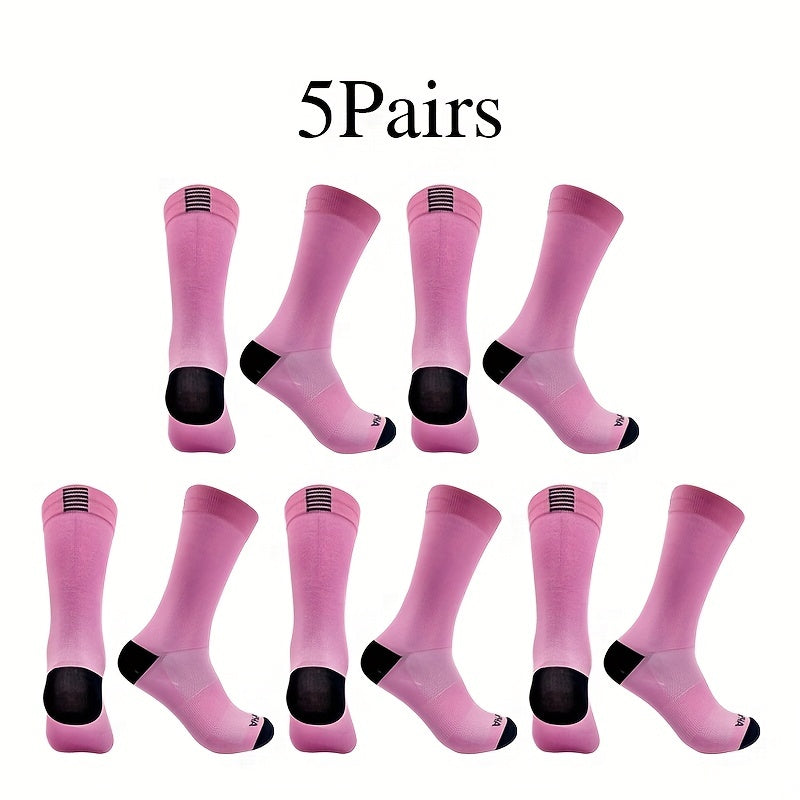 5 Pairs Outdoor Sports Socks Breathable Cycling Sweat-absorbing Socks