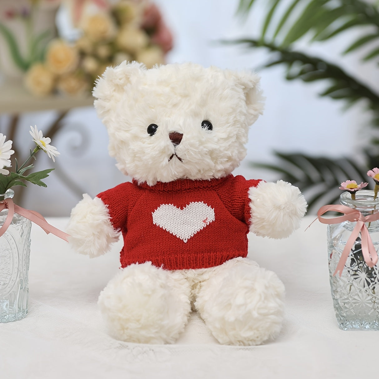 11.8 Inch Teddy Bear Plush Toy with Heart Pattern Clothes