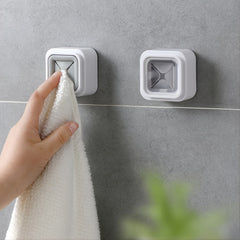 Adhesive Square Towel Holder Wall Mount Hook for Kitchen and Bathroom