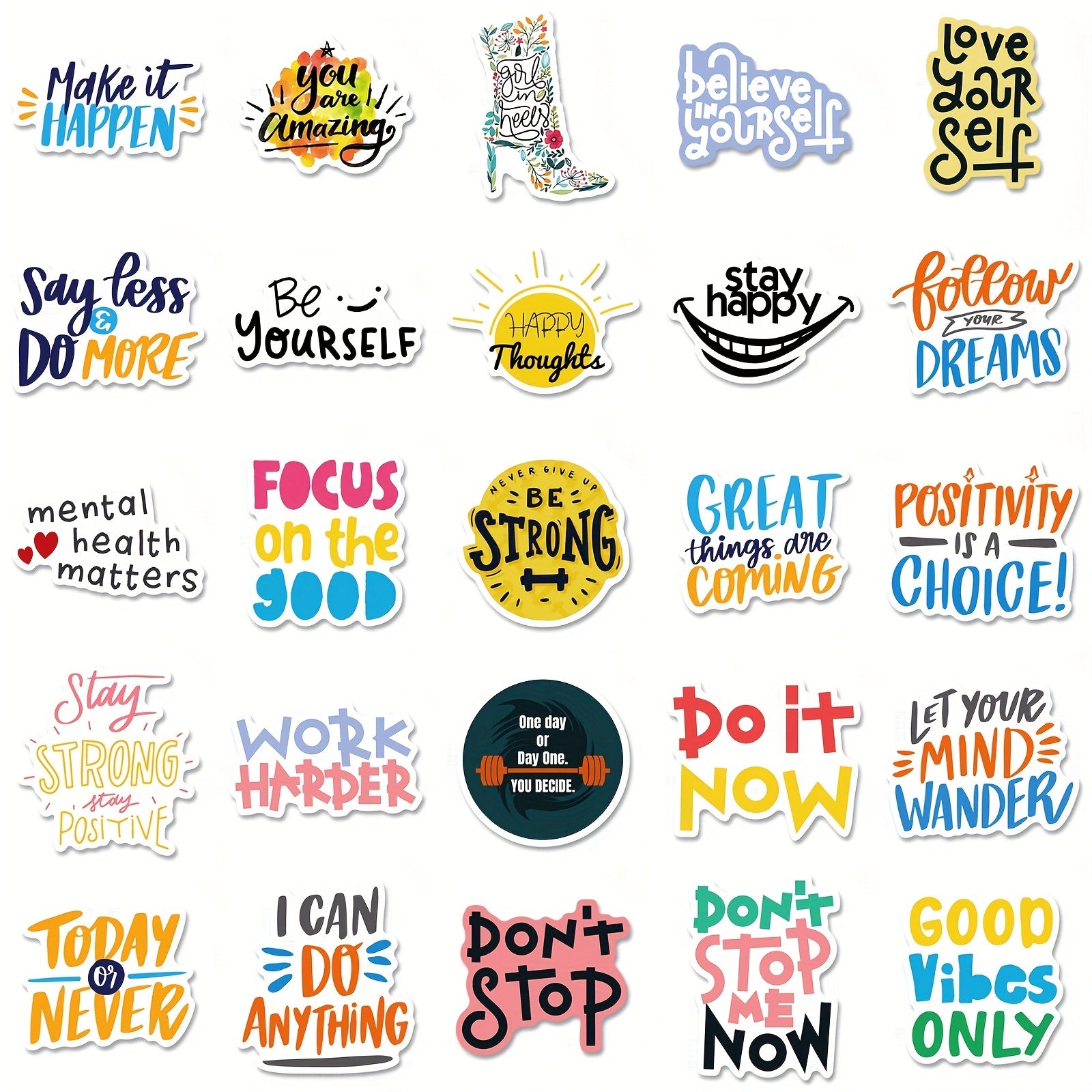 50pcs Motivational Stickers for Teachers Classroom Waterproof Scrapbook