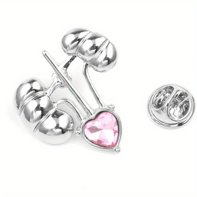 Body Organ Alloy Brooch with Artificial Diamond