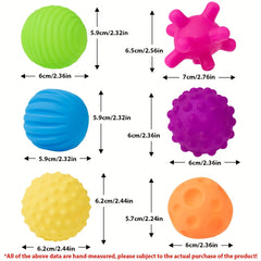 6 Pack Sensory Balls for Toddlers & Babies - Safe Squeaky Sounds