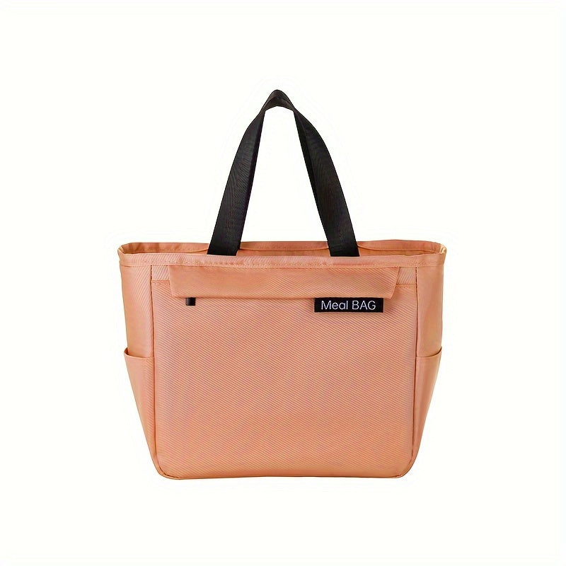 Insulated Lunch Bag Square Shape Polyester Thick Aluminum Foil Lined