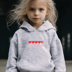 Hearts Pattern Long Sleeve Hooded Sweatshirt Girls Comfy Hoodies Pullover
