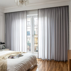 Grey Velvet Blackout Thermal Insulated Room Darkening Curtains