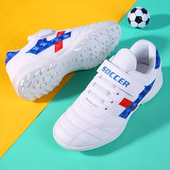 Boy's Non Slip TF Football Cleat With Hook And Loop Fastener