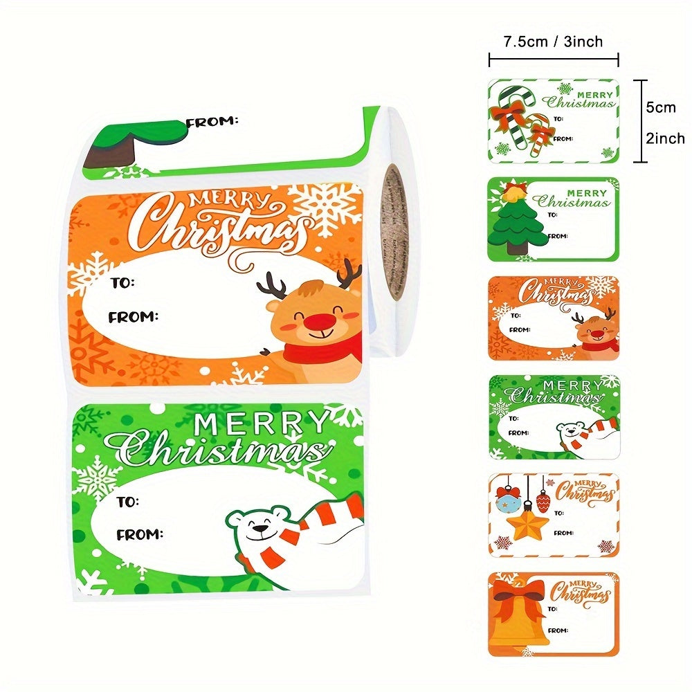 250 Sheets Roll Stickers Christmas Decoration Gift Series Self-adhesive