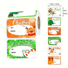 250 Sheets Roll Stickers Christmas Decoration Gift Series Self-adhesive