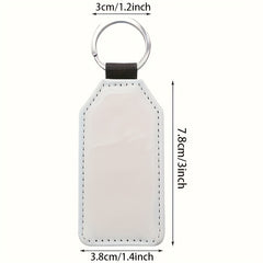 5pcs Glitter PU Leather Keychain Heat Transfer Keyring