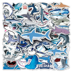 50pcs Shark Stickers Vinyl Decals for Laptops Water Bottles