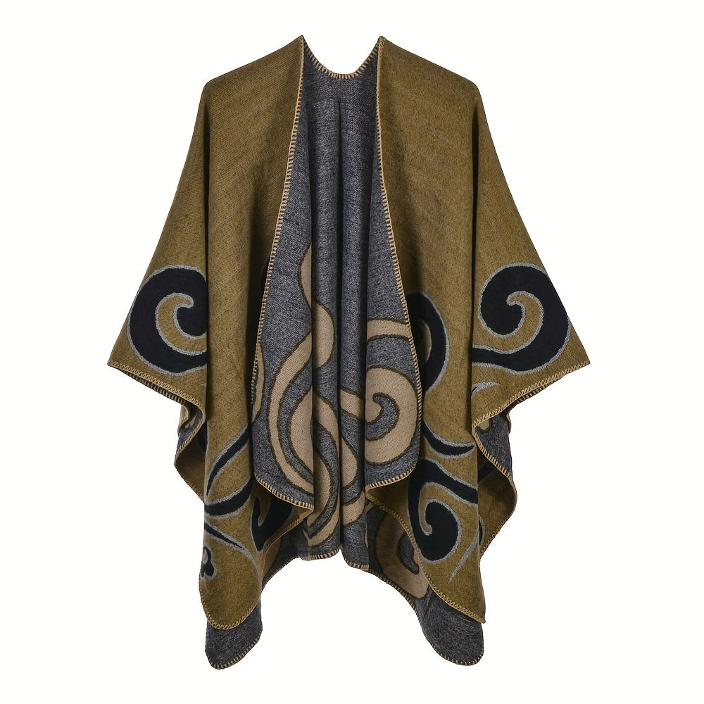 Boho Print Cashmere Shawl Warm Cape Scarf Blanket