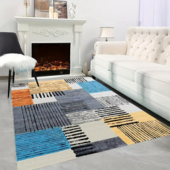 Colorful Checkered Large Area Carpet Non Slip Backing