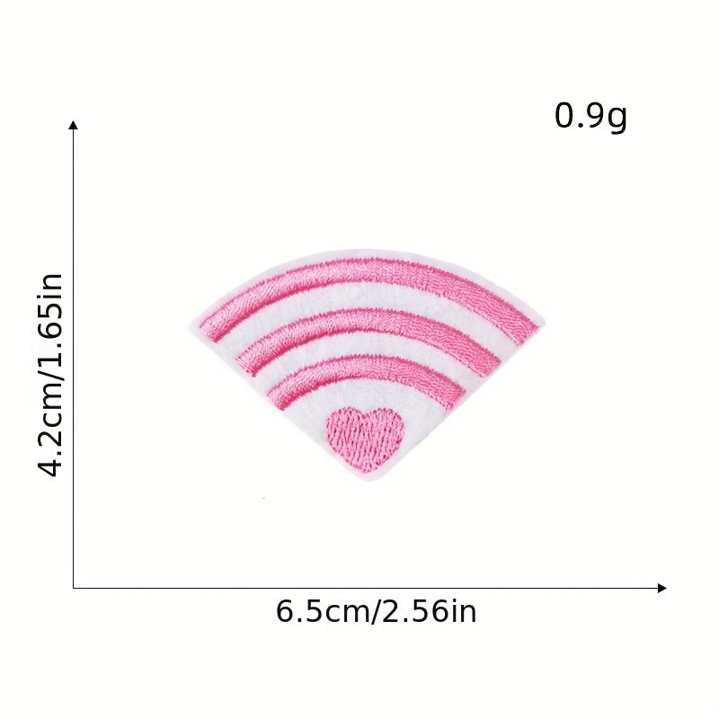 12pcs Pink Set Iron On Patches Sew On Embroidered Applique Repair Patches